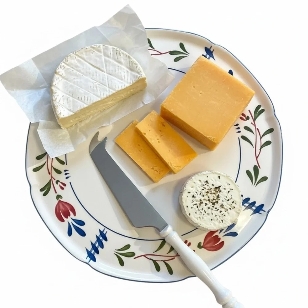 Provincial Designs by Nikko, cheese plate and knife, Avondale pattern, no damage